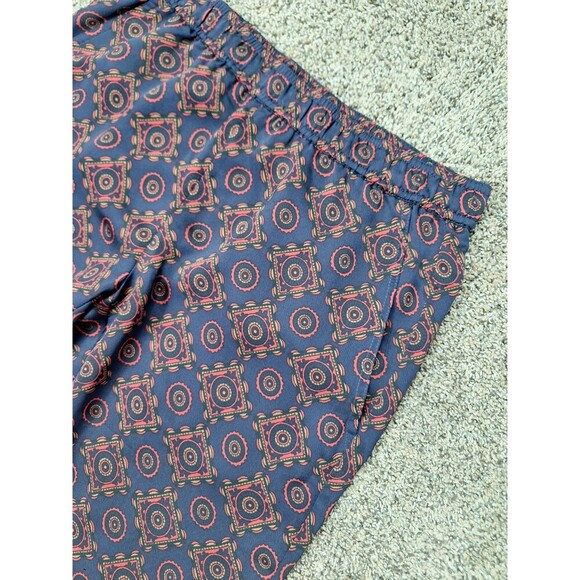 Club Monaco Women Printed Twill Pull on Pants‎ Navy Blue Coral Size 0 - Picture 3 of 8